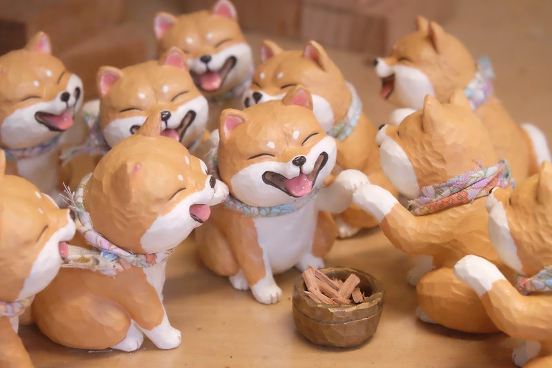 Shiba Inu Lucky [Want to Pet Statue Series] - Stuffed Dolls & Figurines - Resin Orange