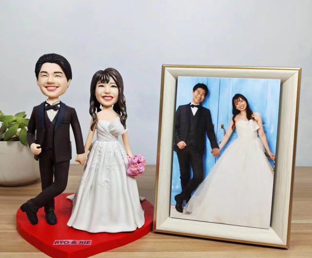 オーダーメイド】3D肖像画置物似顔絵人形/結婚祝い・記念日プレゼント