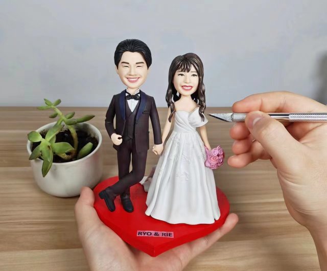 オーダーメイド】3D肖像画置物似顔絵人形/結婚祝い・記念日プレゼント