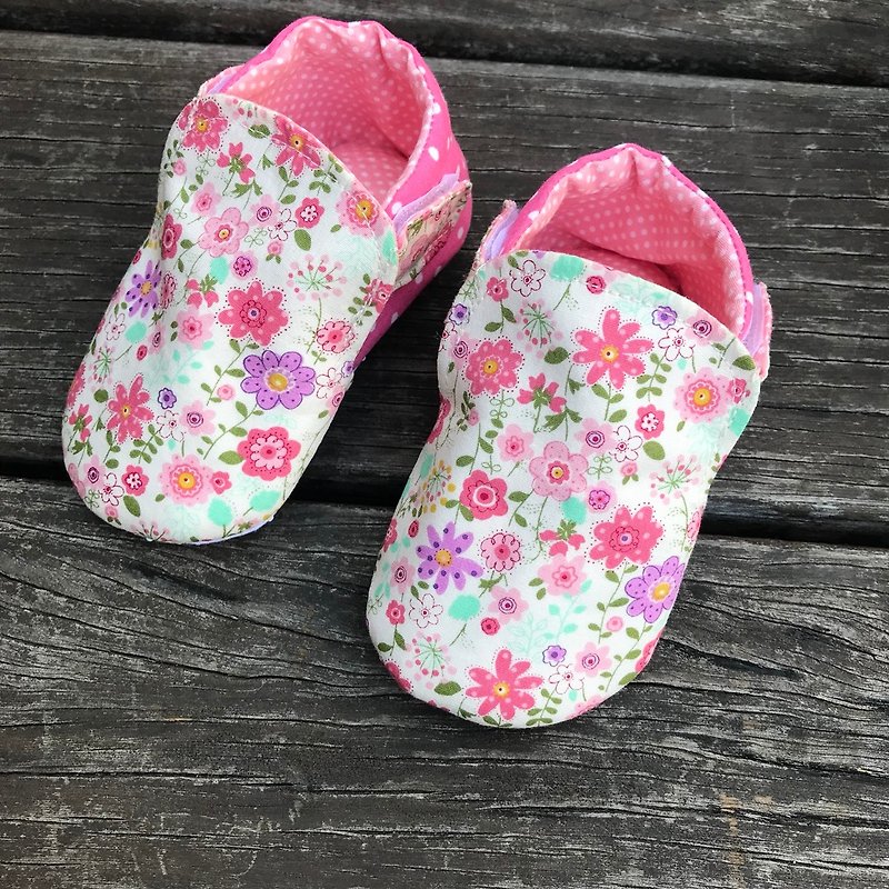 Pink small floral toddler shoes - Kids' Shoes - Cotton & Hemp Pink