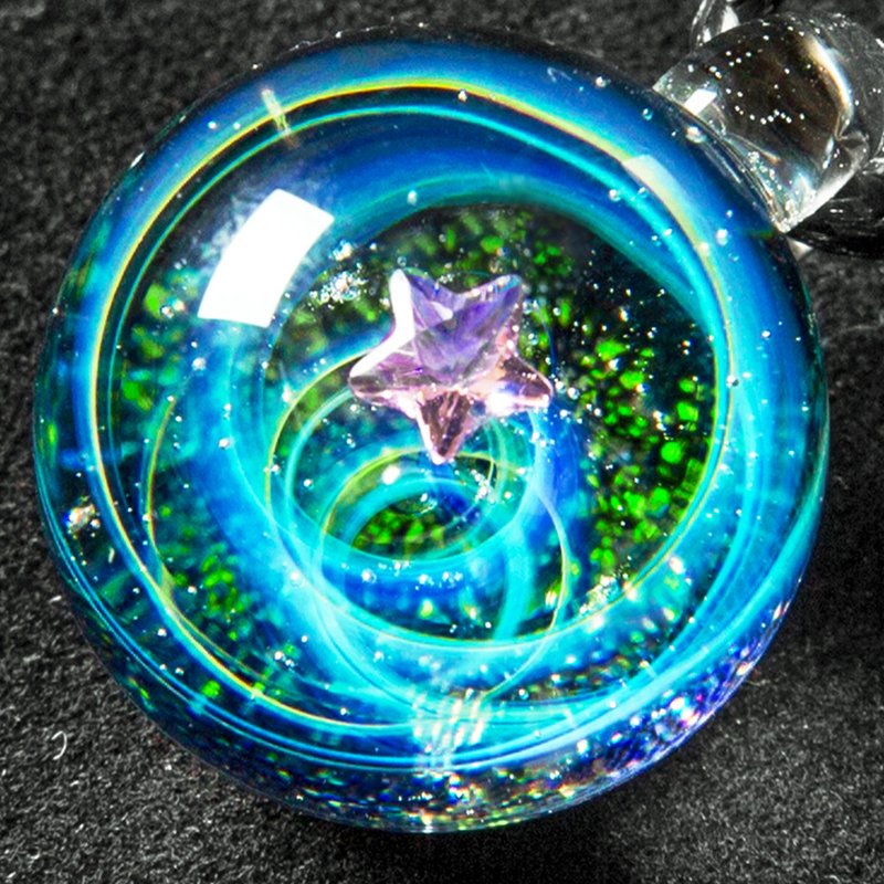 Japan Galaxy Pendant Necklace,Universe Glass,Space Cosmos Design,Handmade - สร้อยคอ - แก้ว 