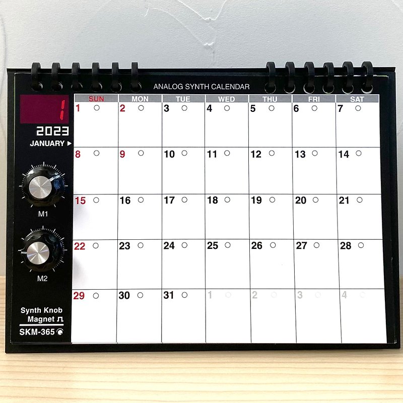 [2023 Calendar] SKM-365・2023 Analog Synth Calendar Desktop SKM Classic - Calendars - Paper Black