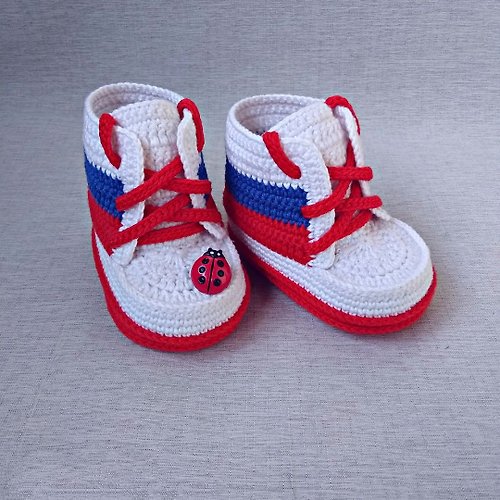 trisha.knits 新生兒針織短靴運動鞋三色 baby knitted booties sneakers tricolor for newborns