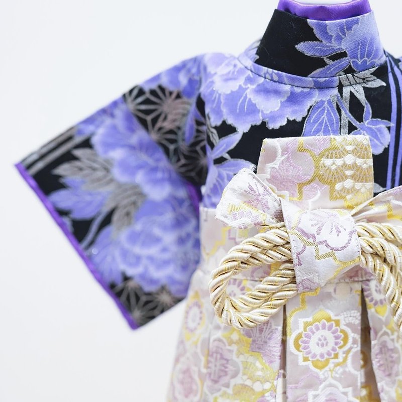 Crazy de Wan - 小振袖袴服 (おぼろ) - 寵物衣服 - 棉．麻 紫色