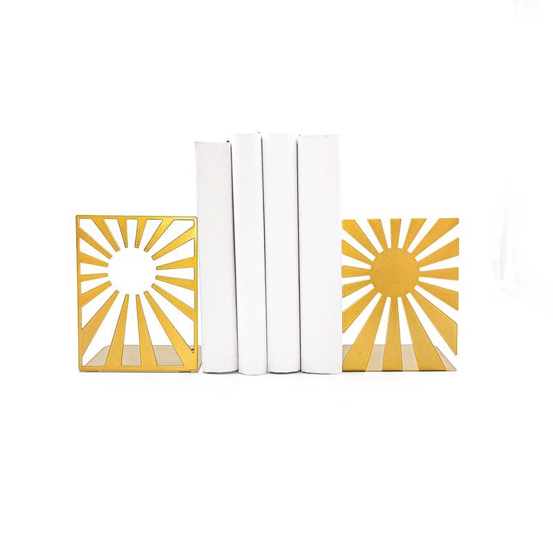 Golden Metal bookends The Sun | Japanese theme shelf decor - 擺飾/家飾品 - 其他金屬 
