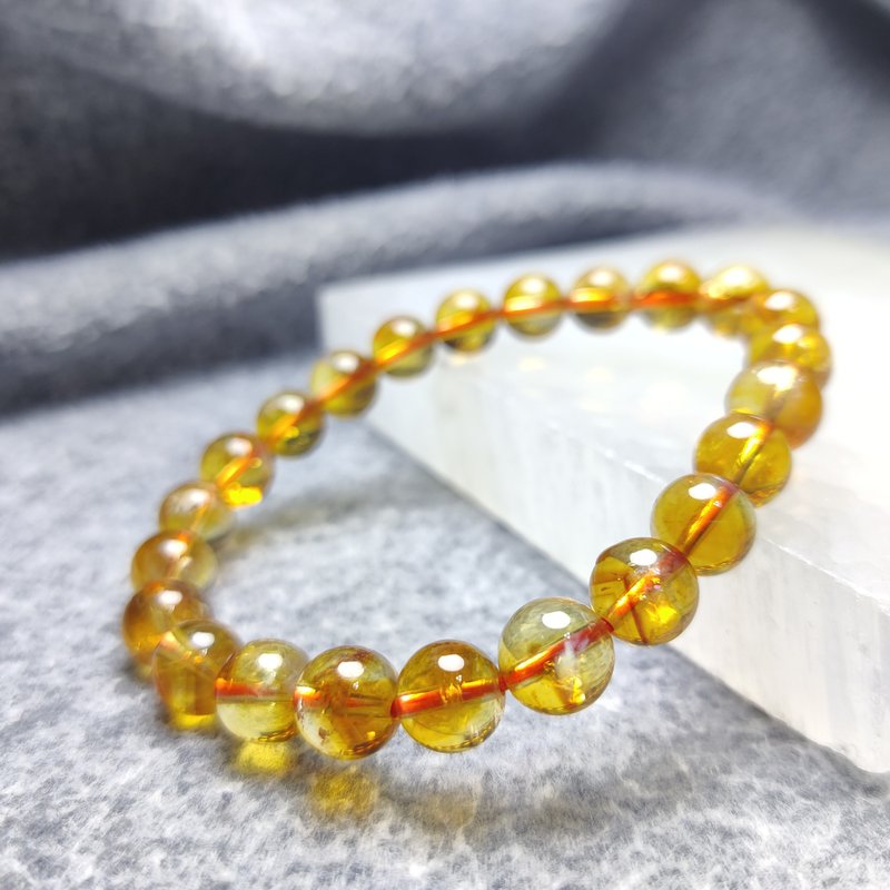 【訂製品】黃塔晶 Citrine 巴西 7-8mm  天然水晶 手串 水晶 - 手鍊/手環 - 水晶 黃色