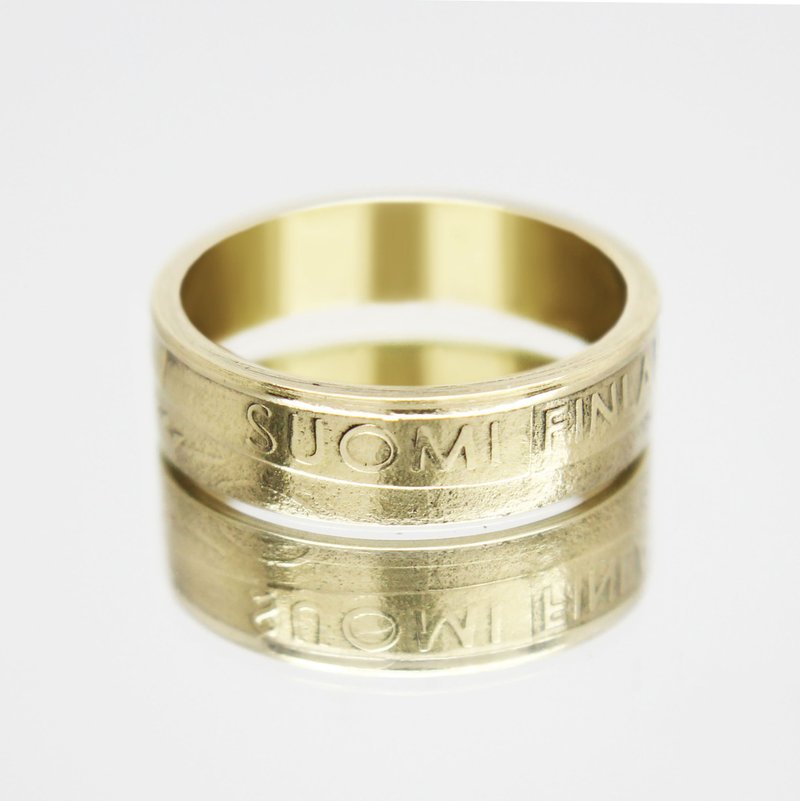 Finland Coin Ring 1 mark 1996 coin rings for men coin rings for women mens gift - 戒指 - 其他金屬 