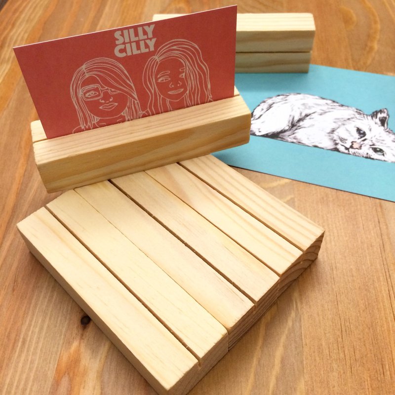 SillyCilly犀利希莉::PCD1607(3入)木頭卡片/名片座::明信片/卡片 - 文件夾/資料夾 - 木頭 黃色