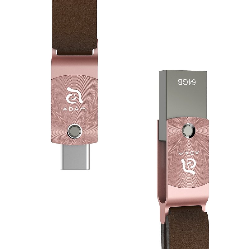 ROMA 64GB USB-C High Speed Read and Write Rotating Flash Drive Rose Gold - USB Flash Drives - Other Metals Pink