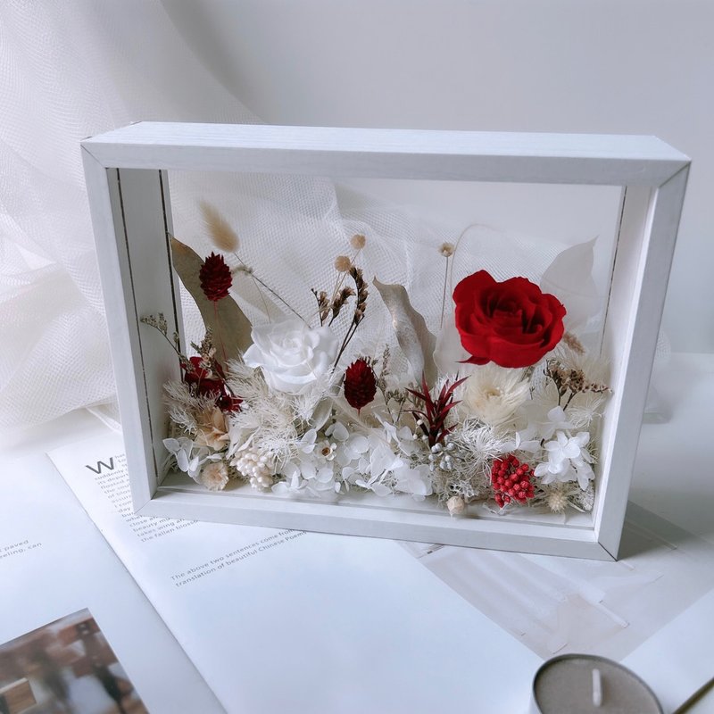永生花相框 客製化刻字 客製化輸出照片 - 乾燥花/永生花 - 植物．花 