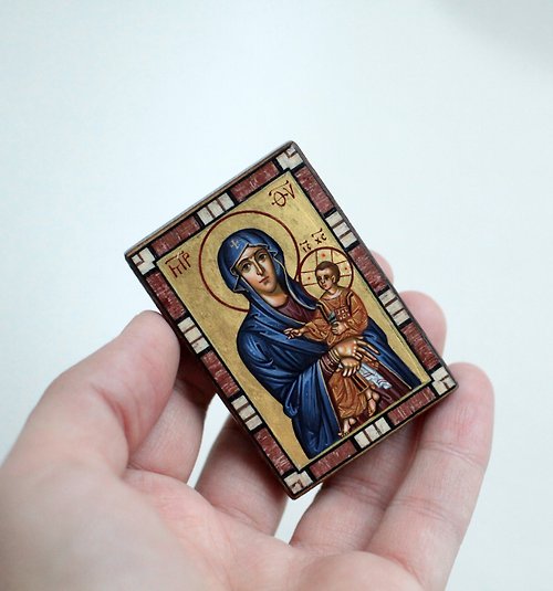 Orthodox small icons 手繪正統基督教聖母瑪利亞圖標 微型宗教畫