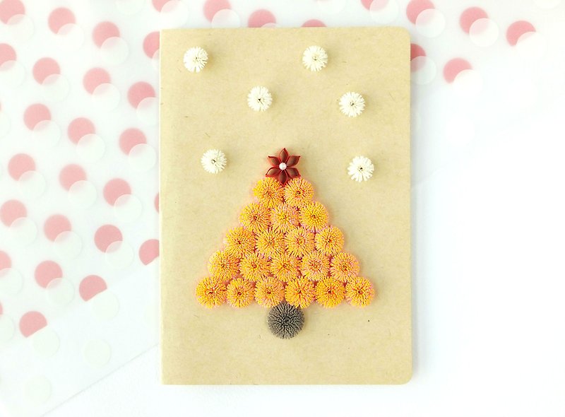 Hand made decorative cards-Christmas tree - การ์ด/โปสการ์ด - กระดาษ สีส้ม