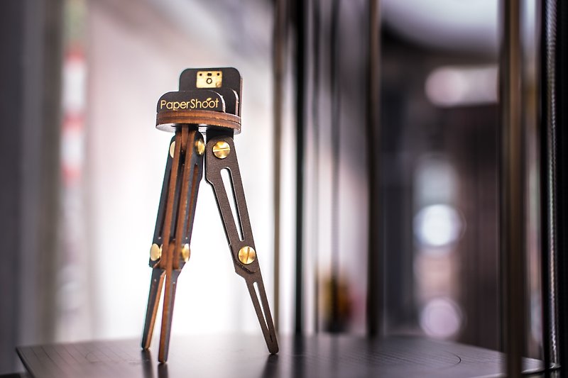 PaperShoot D.I.Y Wooden Tripod - for camera, phone and business card, gift - กล้อง - ไม้ สีดำ