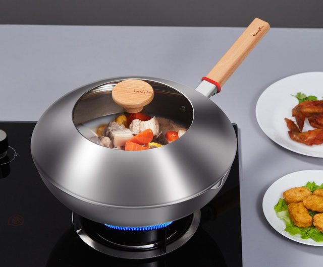 ノンスティック中華鍋 大きめ*4 Amazon｜鉄中華鍋、鉄鍋大型中華鍋、調理スプーン付き電磁調理器