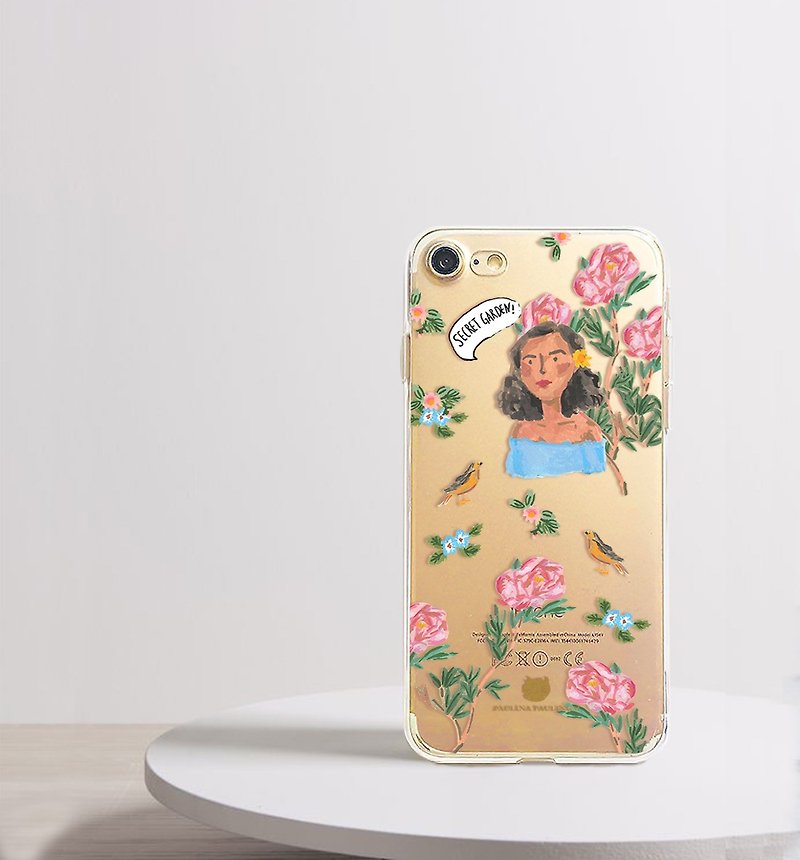 Rose clear phone case Floral iPhone 8plus Case LG G6 case Galaxy s8 case note 8 - เคส/ซองมือถือ - พลาสติก สึชมพู