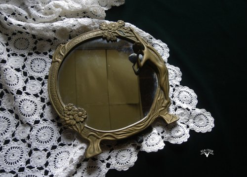 老時光 OLD-TIME 【老時光 OLD-TIME】早期裸女銅桌鏡