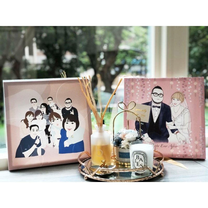 [Wedding/Graduation Gift] Customized frameless painting portrait/portrait painting/face painting/bring your own picture and photo - Items for Display - Other Materials Multicolor