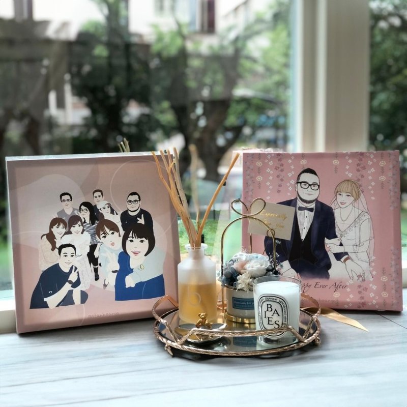 [Wedding/resignation gift] Customized frameless painting portrait/portrait painting/face painting/bring your own picture - ของวางตกแต่ง - วัสดุอื่นๆ หลากหลายสี