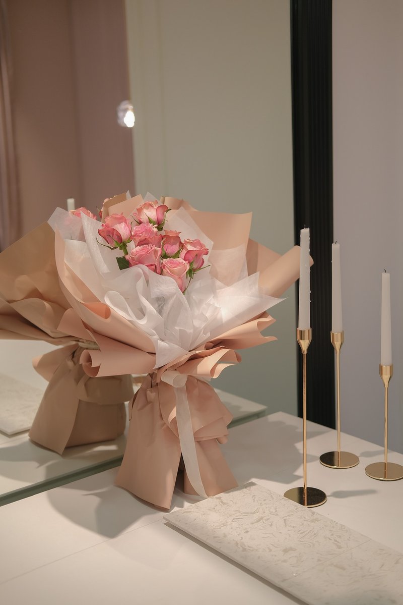 玫瑰花束  韓式花束  生日花束 女友禮物 求婚花束 - 盆栽/植栽 - 植物．花 粉紅色