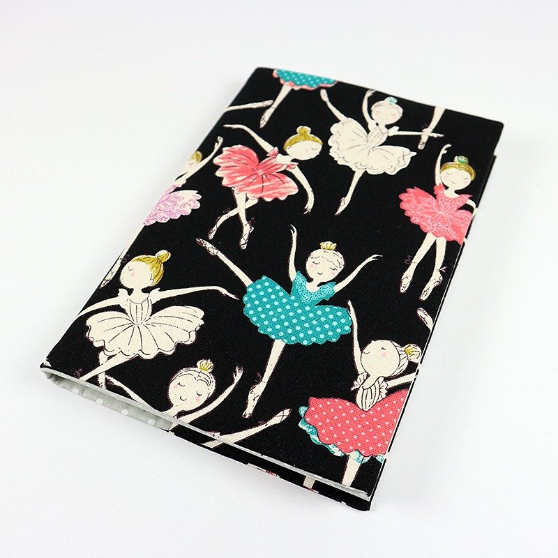 A5 Adjustable Mother's Handbook Cloth Book Cover - Ballerina Girl (Black) - ปกหนังสือ - ผ้าฝ้าย/ผ้าลินิน สีดำ