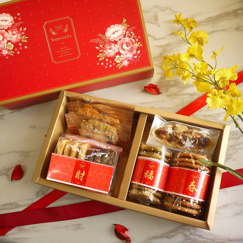 [Taguo] Chinese New Year Gift Box with Rich Flowers-Handmade Biscuit Gift Box (New Year Gifts/Souvenirs Preferred) - ซีเรียล - อาหารสด 