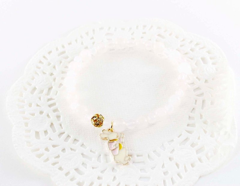 Sweet romantic Rose Quartz Bracelet - สร้อยข้อมือ - เครื่องเพชรพลอย สึชมพู