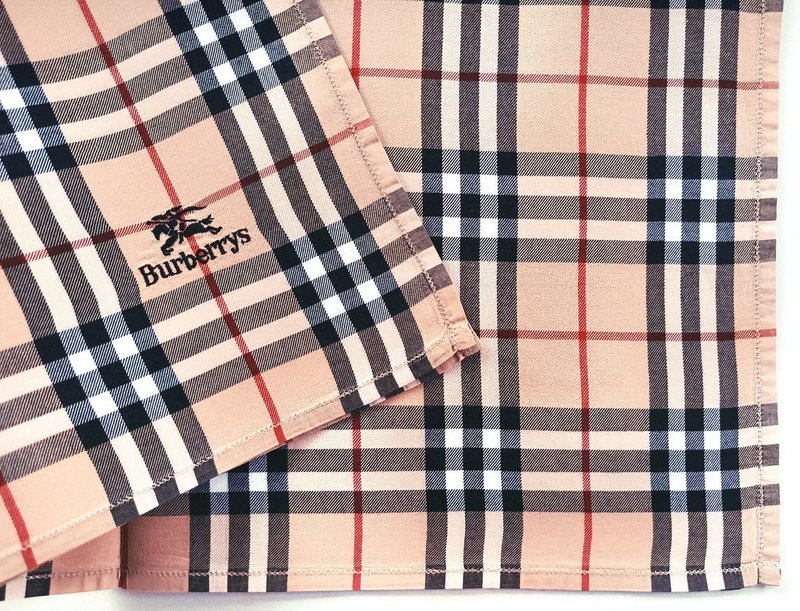 Burberry Vintage Handkerchief Pink Pocket Square 18 x 17 inches - 手帕 - 棉．麻 卡其色