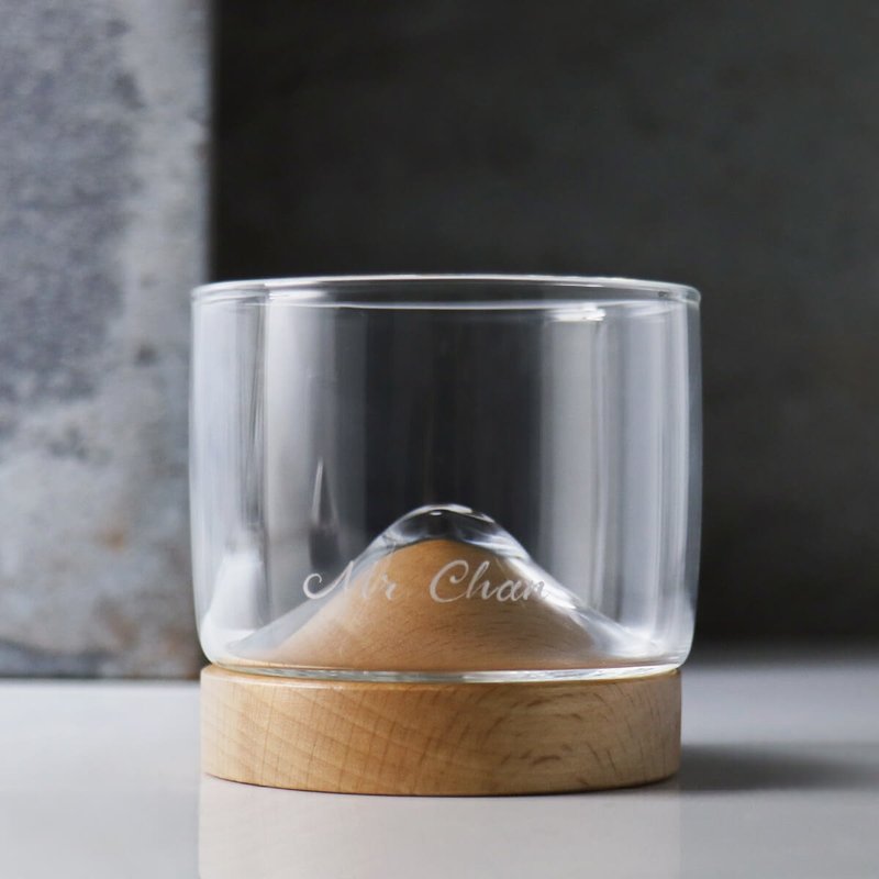 120cc【哲學生活小山杯】櫸木 原木山形酒杯 茶杯 畢業 - 茶壺/茶杯/茶具 - 玻璃 咖啡色
