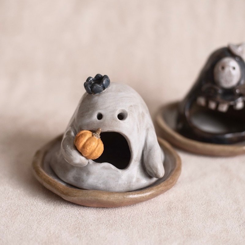 Halloween limited edition little monster parent-child pottery hand-painted pottery painting class - Pottery & Glasswork - Pottery 