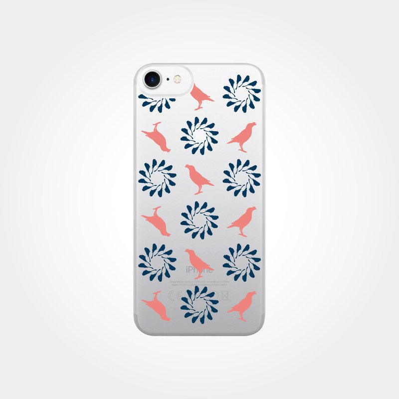 【現貨-NX背板】印花樂x犀牛盾-iPhone/烏秋八哥/背蓋透明藍粉 - 手機殼/手機套 - 塑膠 
