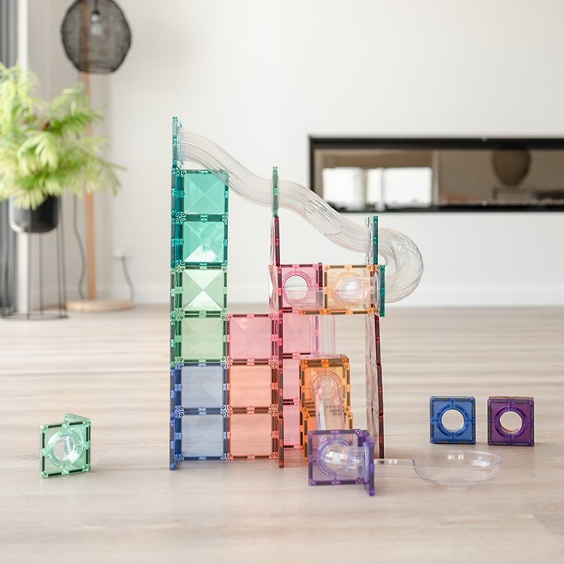 Australia Connetix Pastel Magnetic Building Blocks - Track Expansion Set (80pc) - Kids' Toys - Plastic 
