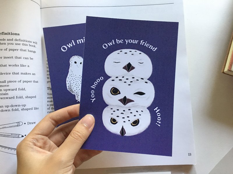 Owl ( I'll ) be your friend Postcard - การ์ด/โปสการ์ด - กระดาษ สีม่วง