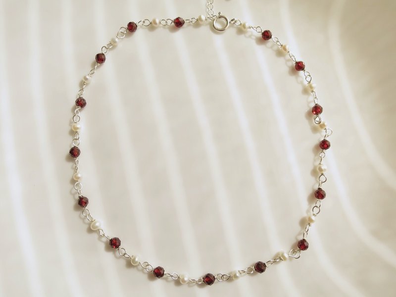 Grenade et perle - Necklaces - Semi-Precious Stones Red