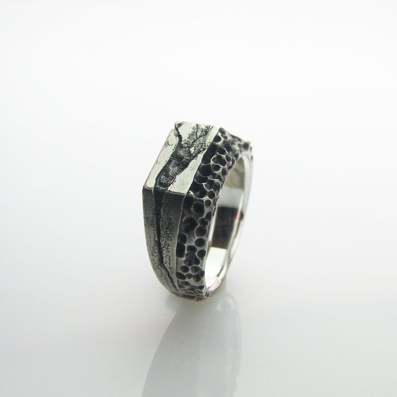 925純銀 戒指 高質感裂紋 925Silver rings 造型 SG-006 - 戒指 - 純銀 銀色