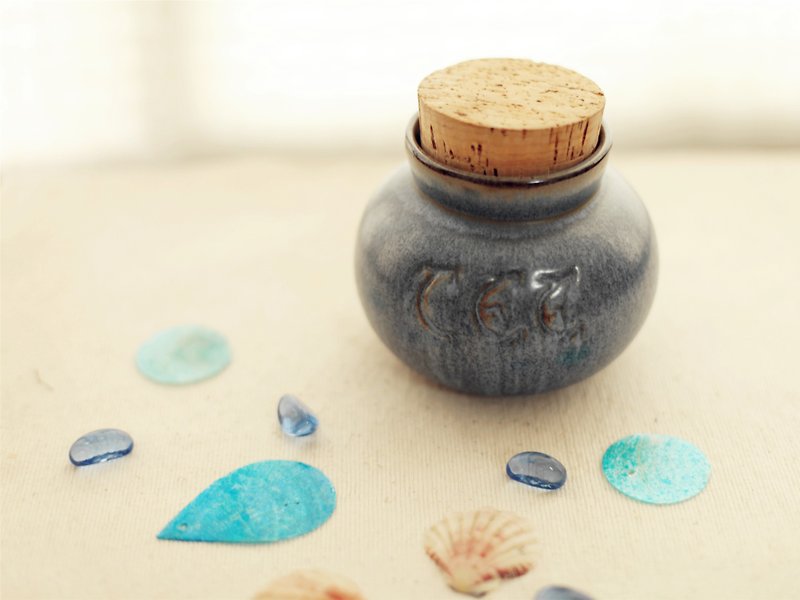 [Good day] fetish hand made in Germany / tea pot / canister compartment - Storage - Pottery Blue