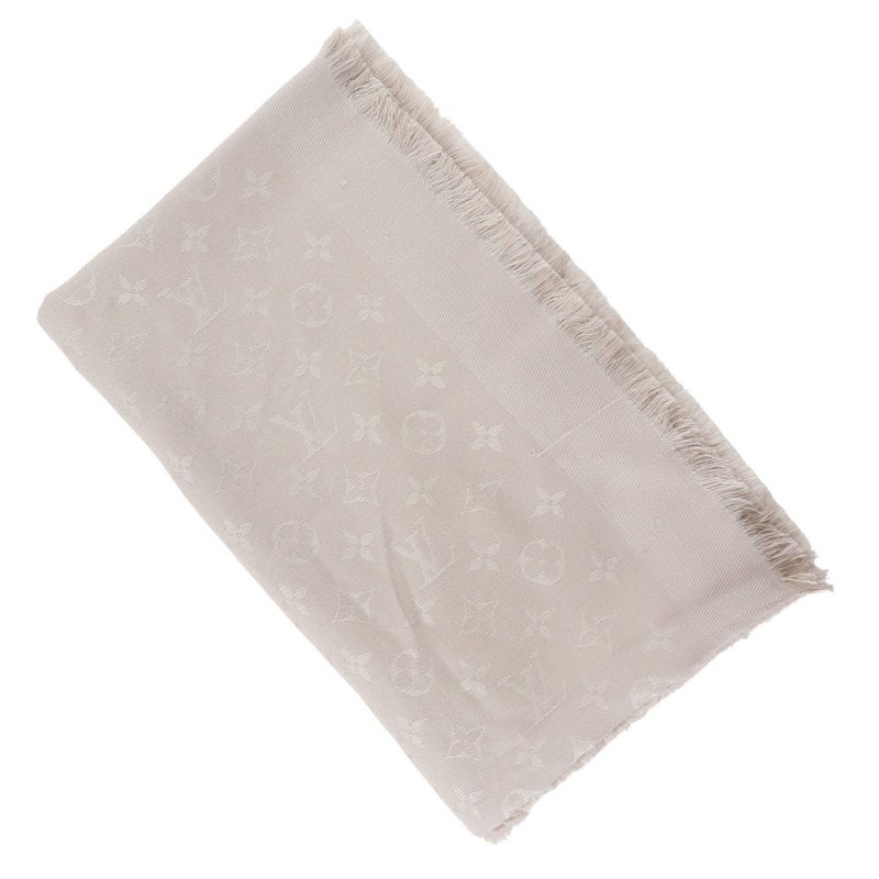 【日本直送】ルイ・ヴィトン LOUIS VUITTON ショール・モノグラム ストール M71336 シルク グレージュ IS0137 レディース【中古】 - 圍巾/披肩 - 絲．絹 咖啡色