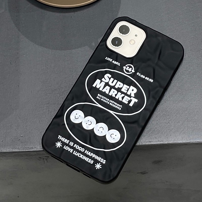 BackStar black pleated iPhone case three-dimensional texture matte soft case - Phone Cases - Plastic 