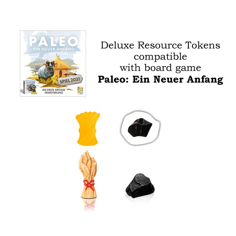 Deluxe Resource Tokens compatible with Paleo: Ein Neuer Anfang board game - บอร์ดเกม - วัสดุอื่นๆ 