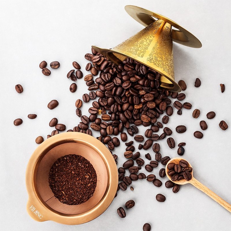 醇萃咖啡濾杯座1-2人份 - 咖啡壺/咖啡周邊 - 其他金屬 金色