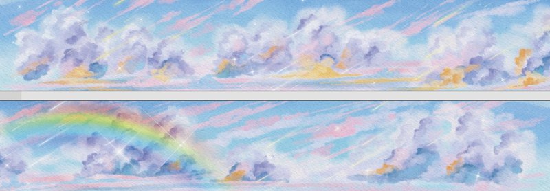 云端彩虹 PET 紙膠帶 5米卷 - 膠紙/膠帶/紙膠帶 - 其他材質 多色