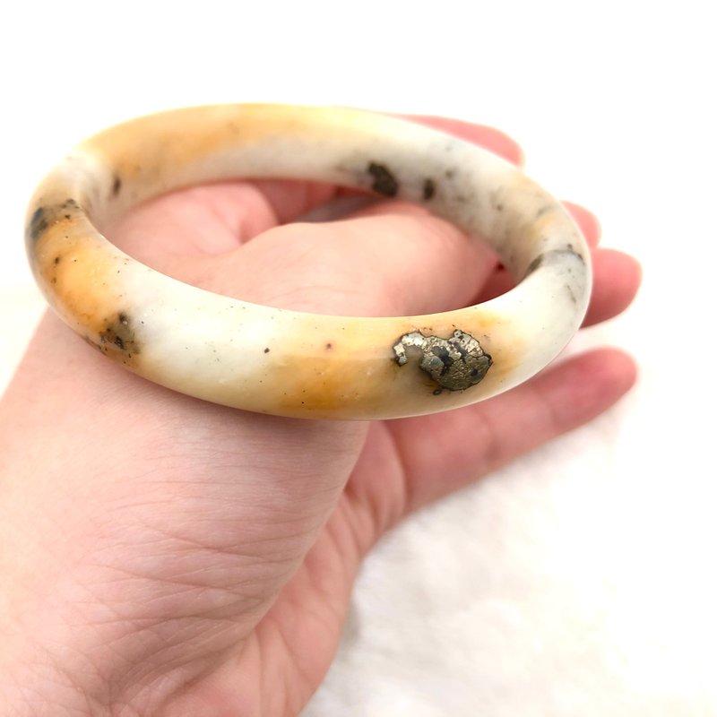 Sanhua Cat-Natural Xiu Jade Bracelet/Gift/Ring 53.54.55/Special Material/ - Bracelets - Jade Orange