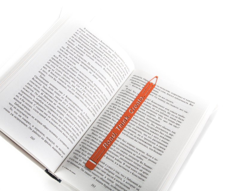 Unusual Metal bookmark // Read, Think, Create Orange edition // Free shipping - 書籤 - 其他金屬 橘色