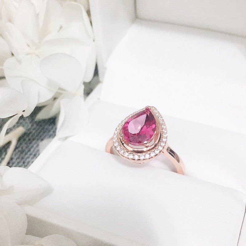 [Holiday] defines a series of natural pink ring Rose Gold ring Stone - แหวนทั่วไป - เครื่องเพชรพลอย สึชมพู