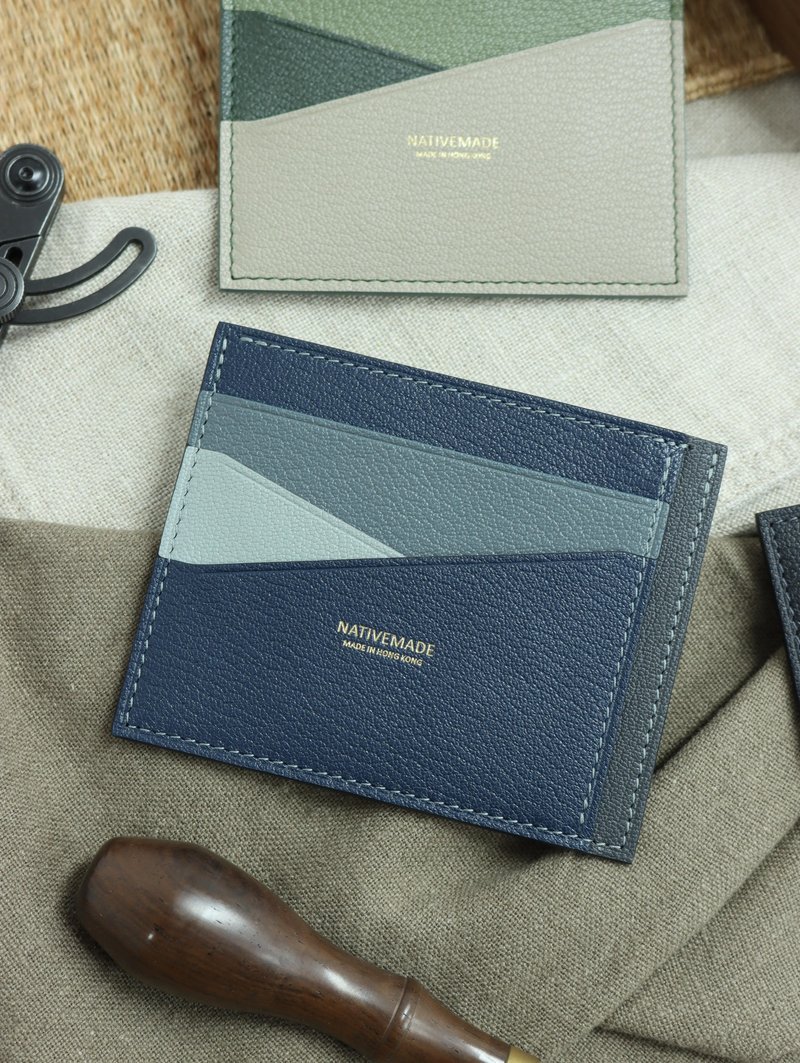 French goat card holder - Wallets - Genuine Leather Blue