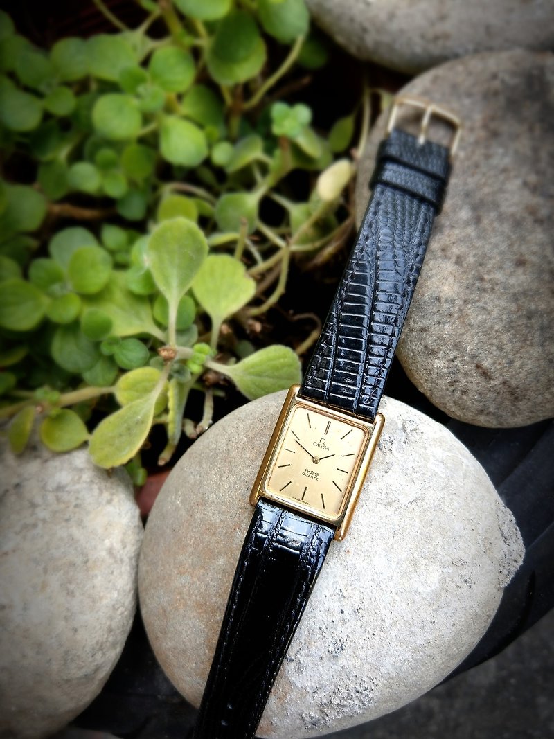 [レア商品]オメガデビル1350クォーツアンティークメンズウォッチ - 腕時計 ユニセックス - 金属 ゴールド