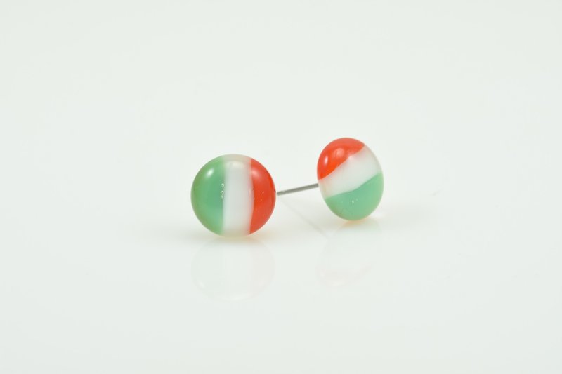 Flag Earrings Series-Italy - Earrings & Clip-ons - Glass Multicolor