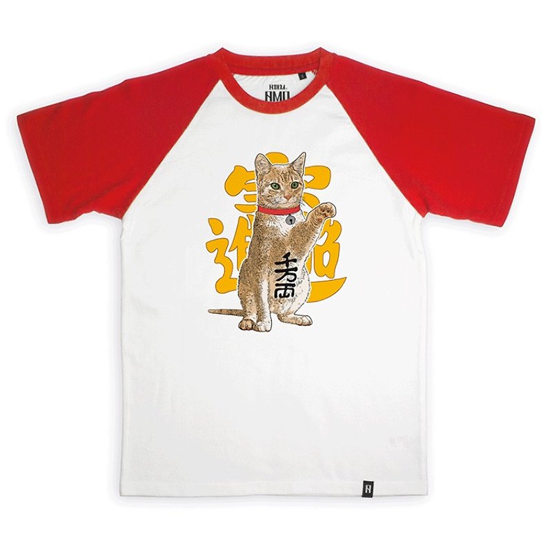 AMO®Original canned cotton T-shirt/AKE/Fortune Cat - Women's T-Shirts - Cotton & Hemp 