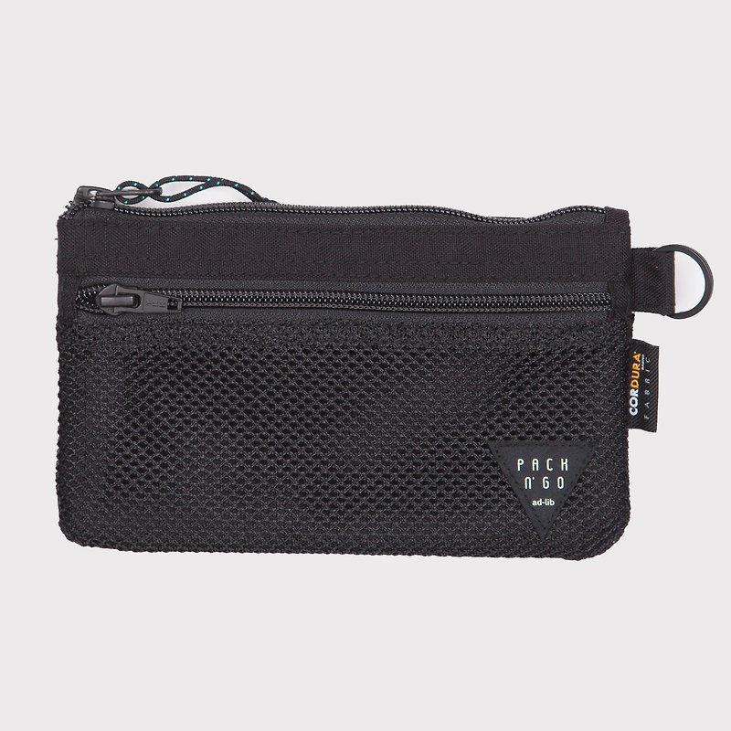 【Pack n' Go】Travel Wallet - Black//Khaki (PU293) - Wallets - Nylon Black