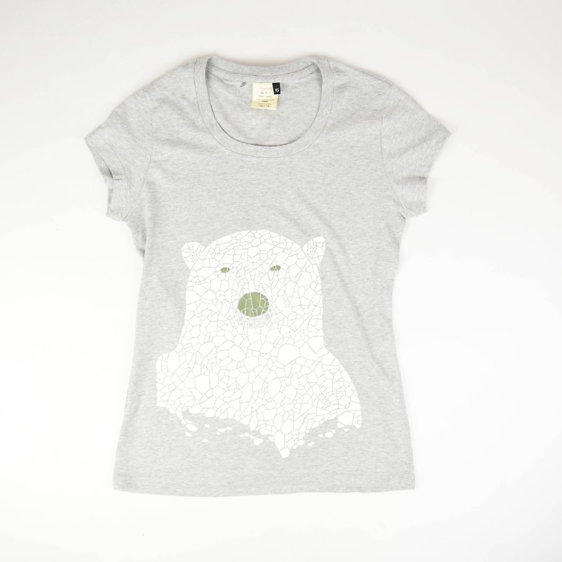 Organic Cotton Top female version of the polar bear Organic T-shirt _ fair trade - Women's T-Shirts - Cotton & Hemp Gray