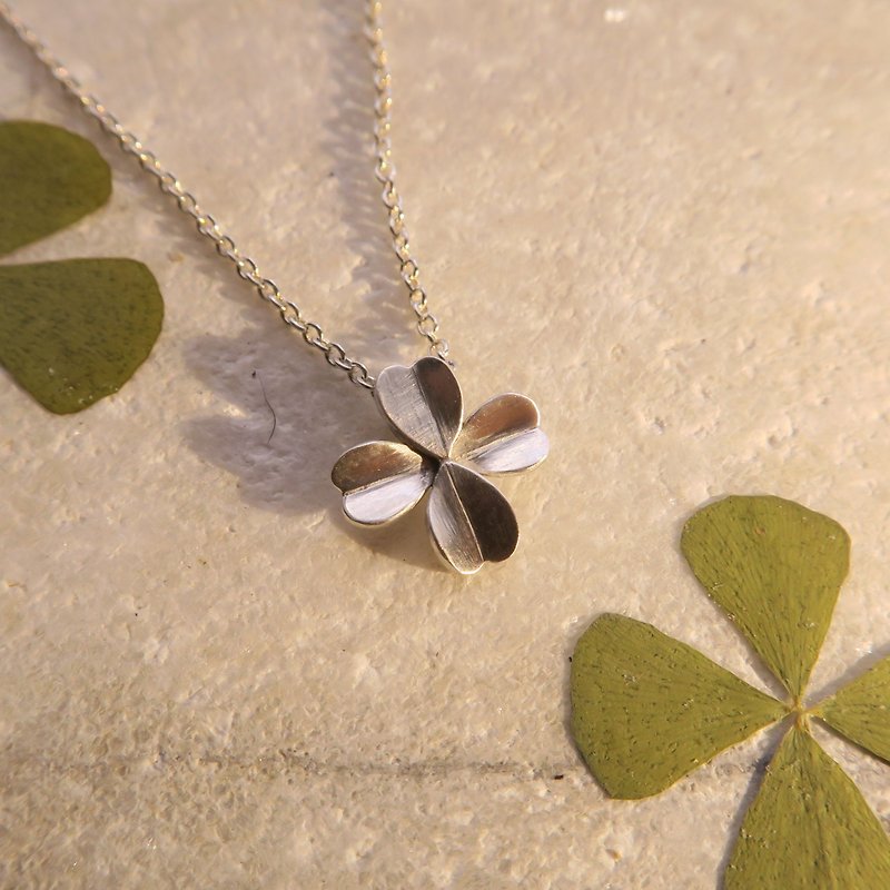 **20% off new spring products**Four-leaf clover - sterling silver necklace - Necklaces - Sterling Silver Silver